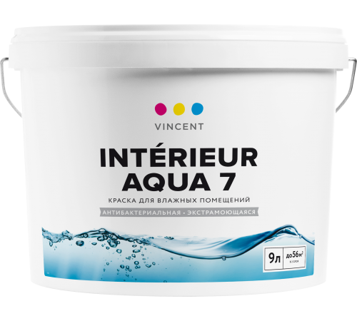 VINCENT INTERIEUR AQUA I 7 / ВИНСЕНТ ЕНТЕРЬЕР АКВА 7 краска для влажных помещений, шелковисто-матовая, база С (9л) VINCENT INTERIEUR AQUA I 7 / ВИНСЕНТ ЕНТЕРЬЕР АКВА 7 краска для влажных помещений, шелковисто-матовая, база С (9л)